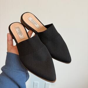 Steven New York Black Knit Pointed Toe Mules Size 7.5M